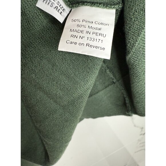 Planet by Lauren G one Size Green Tunic Knit Sweater Minimalist Lagenlook - Picture 4 of 10